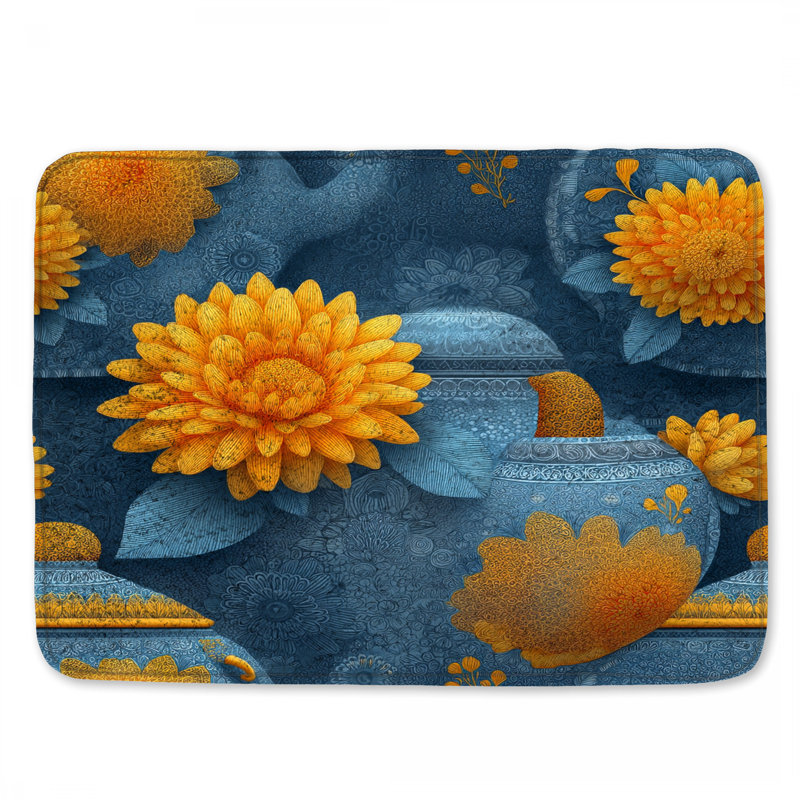 Tapis de bain tournesol Boho, 24in W x 17in L