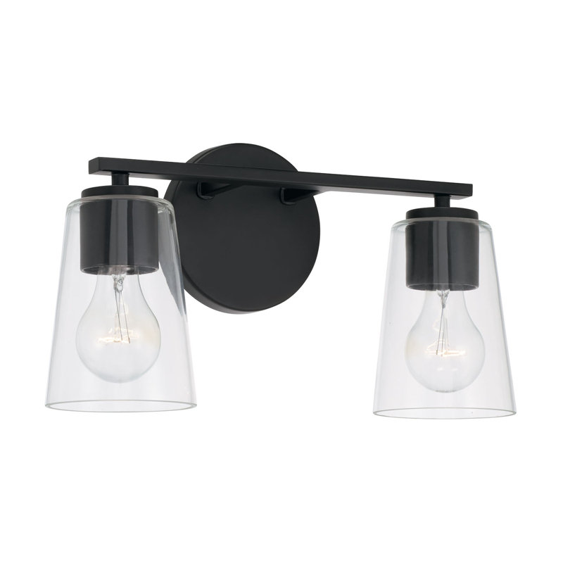 2 - Light Dimmable Vanity Light, Matte Black