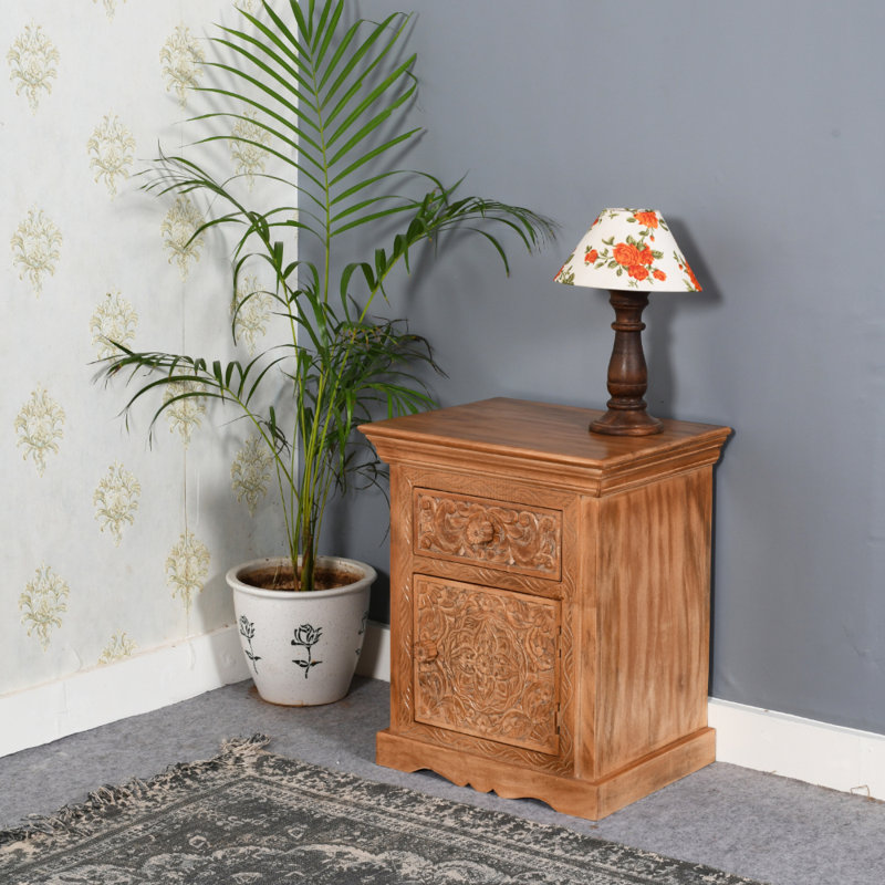 Cassanora Solid Wood Drum End Table