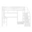 Lit mezzanine double avec lumière DEL et station de charge, lit mezzanine avec bureau et garde-robe pour enfants-630854402
