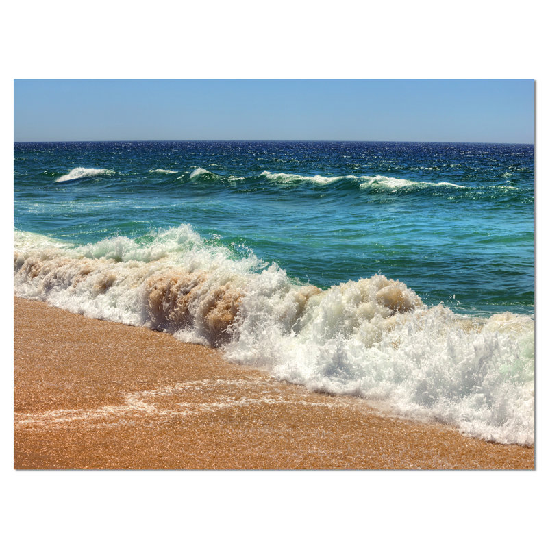«Atlantic Beach with Foamo Waves», reproduction de photo sur toile tendue, H 30 po x l 40 po x P 1 po