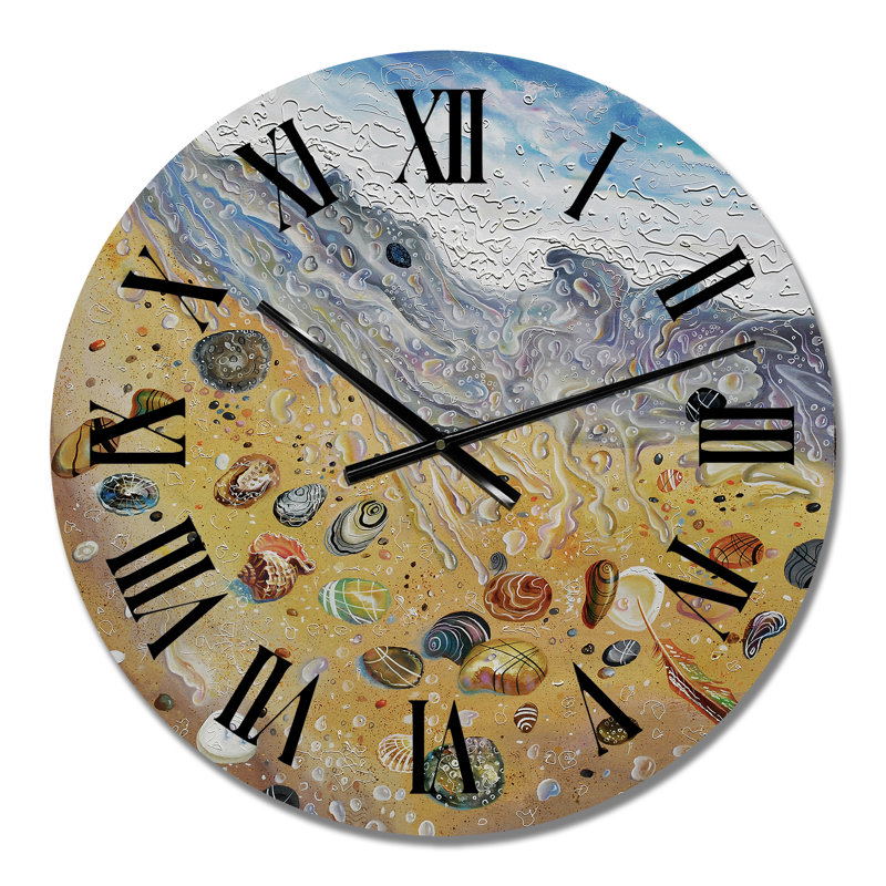 Seashells on The Beach - Horloge murale nautique et côtière, Petit