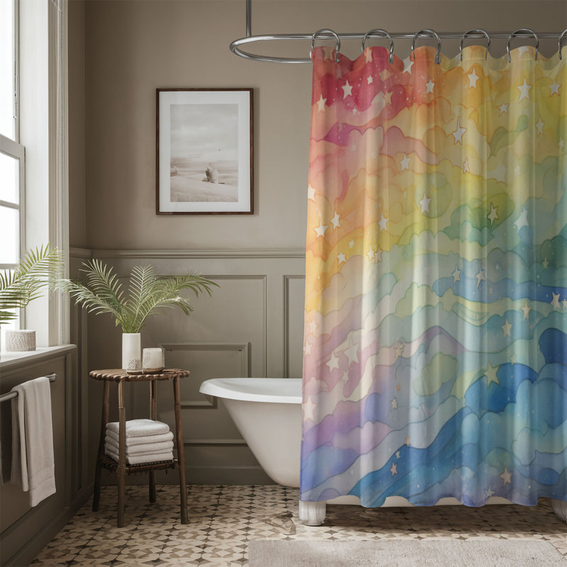 Rideau de douche 1 pièce Vibrant Sky, H 74 po x l 71 po