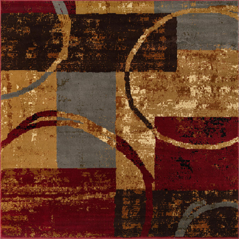 Abstract Indoor Rug, Square 6'