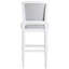Tabouret de 31 po blanc avec assise et dossier rembourrés gris, pieds texturés tournés pour la table de pub orné d'une hauteur de bar de 31 po