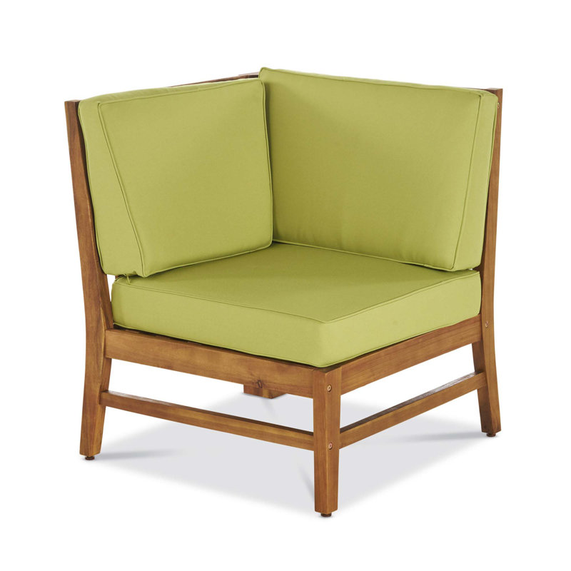 Chaise de coin Perla, Bois, Vert