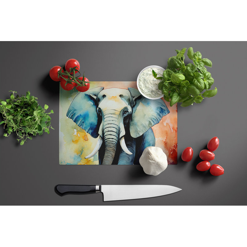 Elephant Glass Cutting Board Large