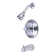 Tampa Thermostatic Tub and Shower Faucet Trim with Concord Cross Handles
