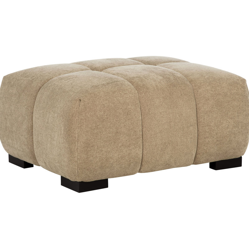 Chameau - Rectangle rembourré avec capitonnage surdimensionné, rembourrage en cascade pour une assise rembourrée de confort, finition rectangulaire lisse, capitonnage et touche élégante