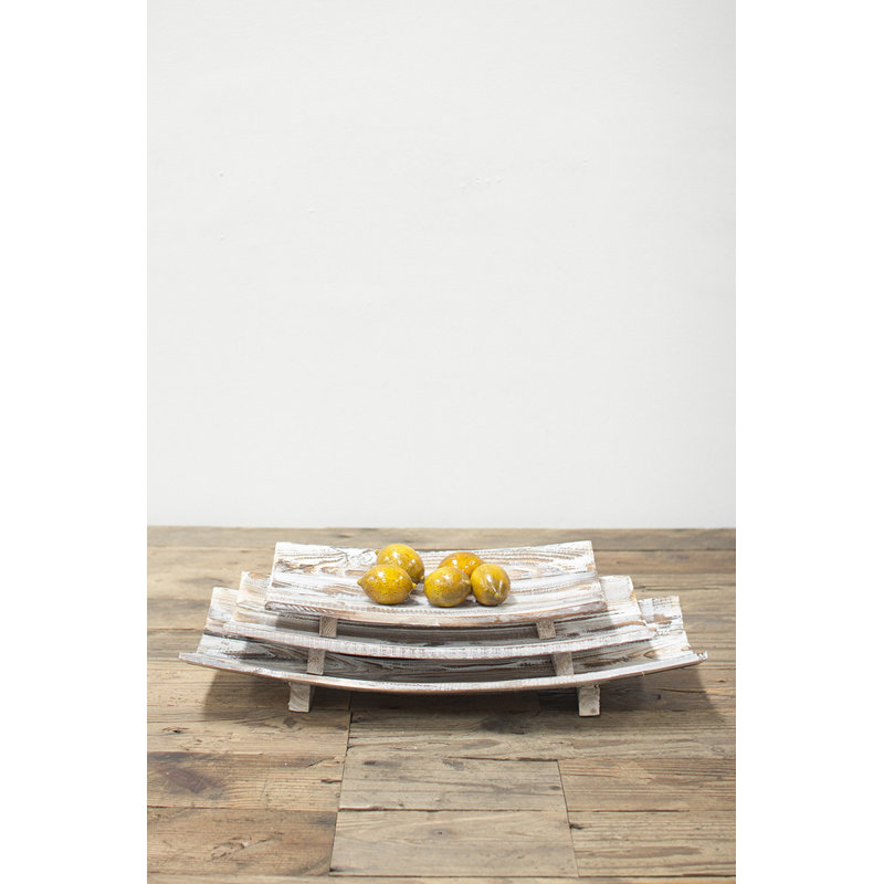  Ensemble de trois plateaux rectangulaires arrondis