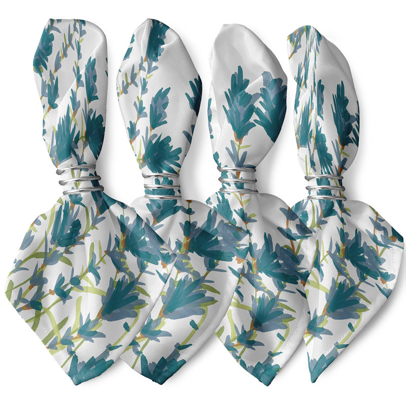 Ensemble de serviettes 4 pièces Slezak Lavender, L 18 po x L 18 po, Bleu