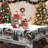 1pc round/rectangular polyester tablecloth, Christmas tablecloth with pine, snowman, truck, embosed edge, Christmas decorations for dining table, festival party holiday table decoration, perfect festival gift-2017995684-2017995611