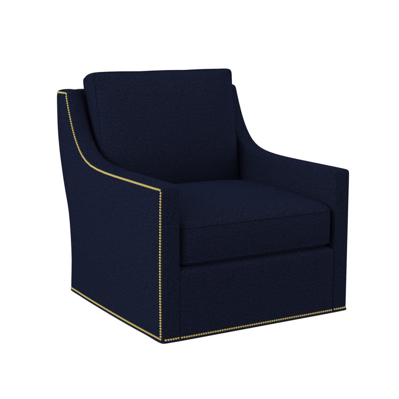 Sonoma Upholstered Swivel Armchair, Polished Brass Small, Margaret Uniform Polyester Blend