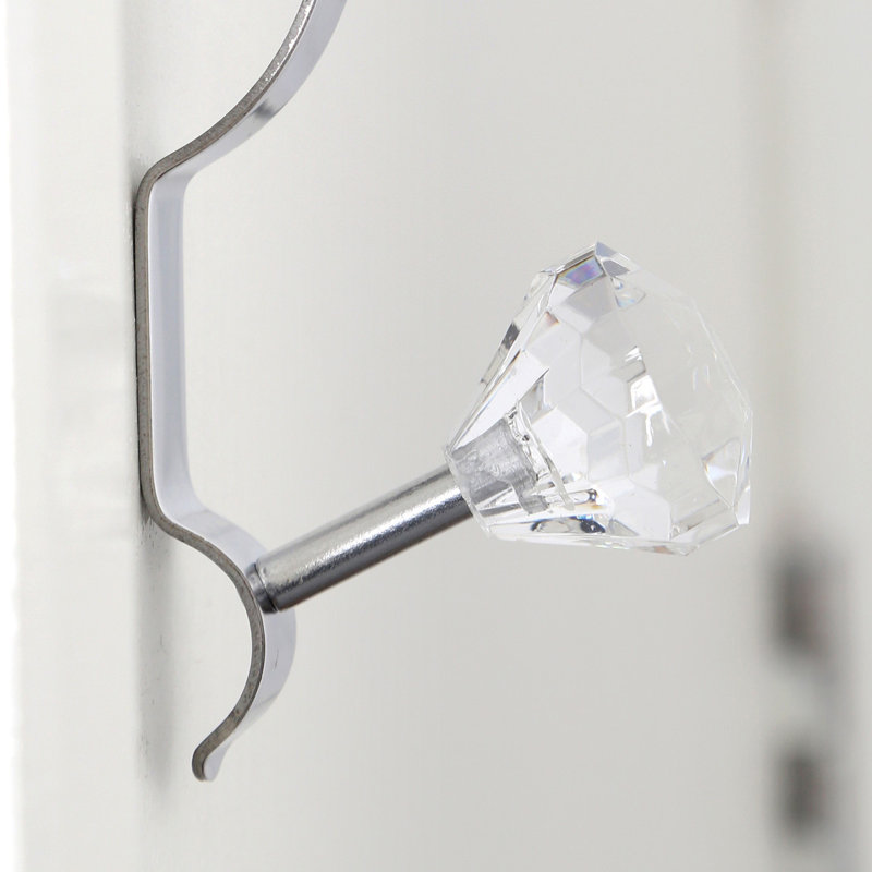 McManus Metal Over-the-Door Wall Hook, Silver/Clear