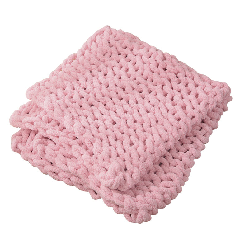 Alidiya Knitted Throw Blanket, W120 x L150cm, Pink