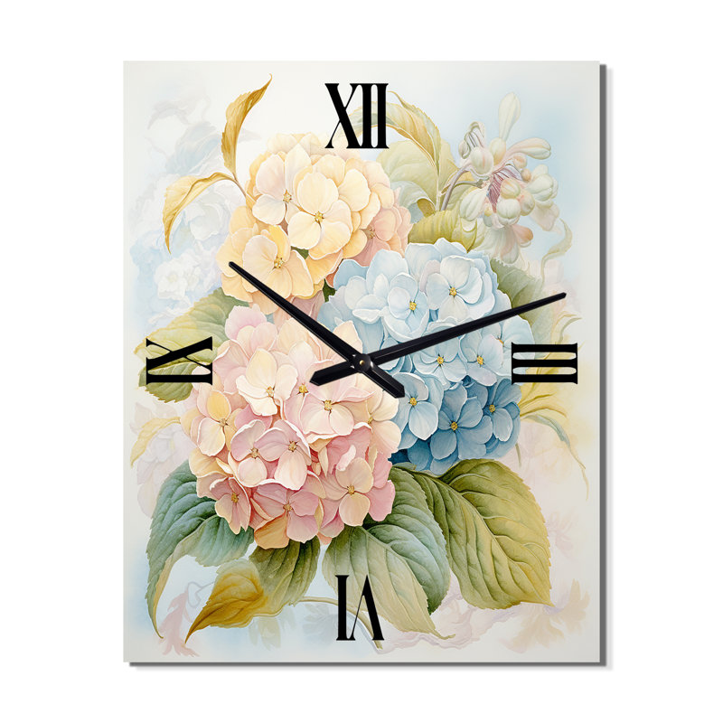 Horloge rétro rétro - Hortensia rétro, Moyen