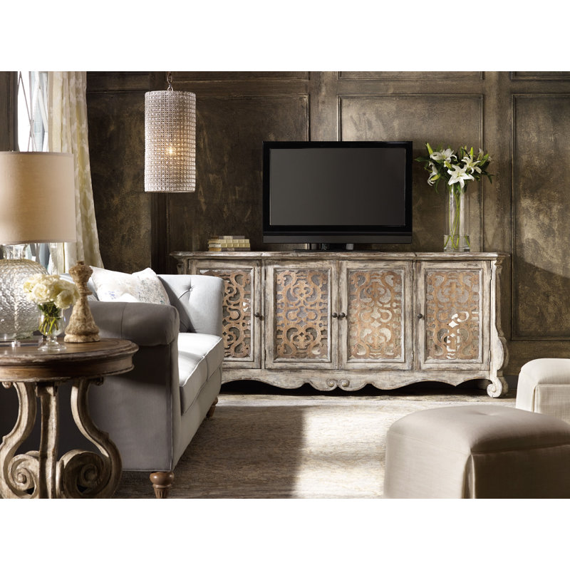 Chatelet 90'' Beige Mirrored Traditional Sideboard