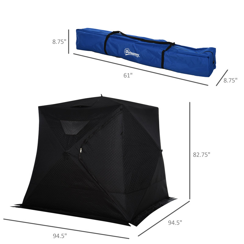 Tente portable pour 4 personnes avec fenêtres d’aération avec sac de transport
