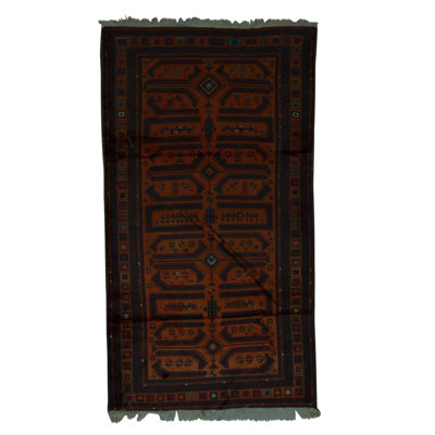 Hand-Knotted High-Quality Brown and Red Area Rug