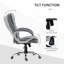 High Back Home Office Chair Executive Computer Chair With Adjustable Height, Upholstered Thick Padding Headrest And Armrest - Grey