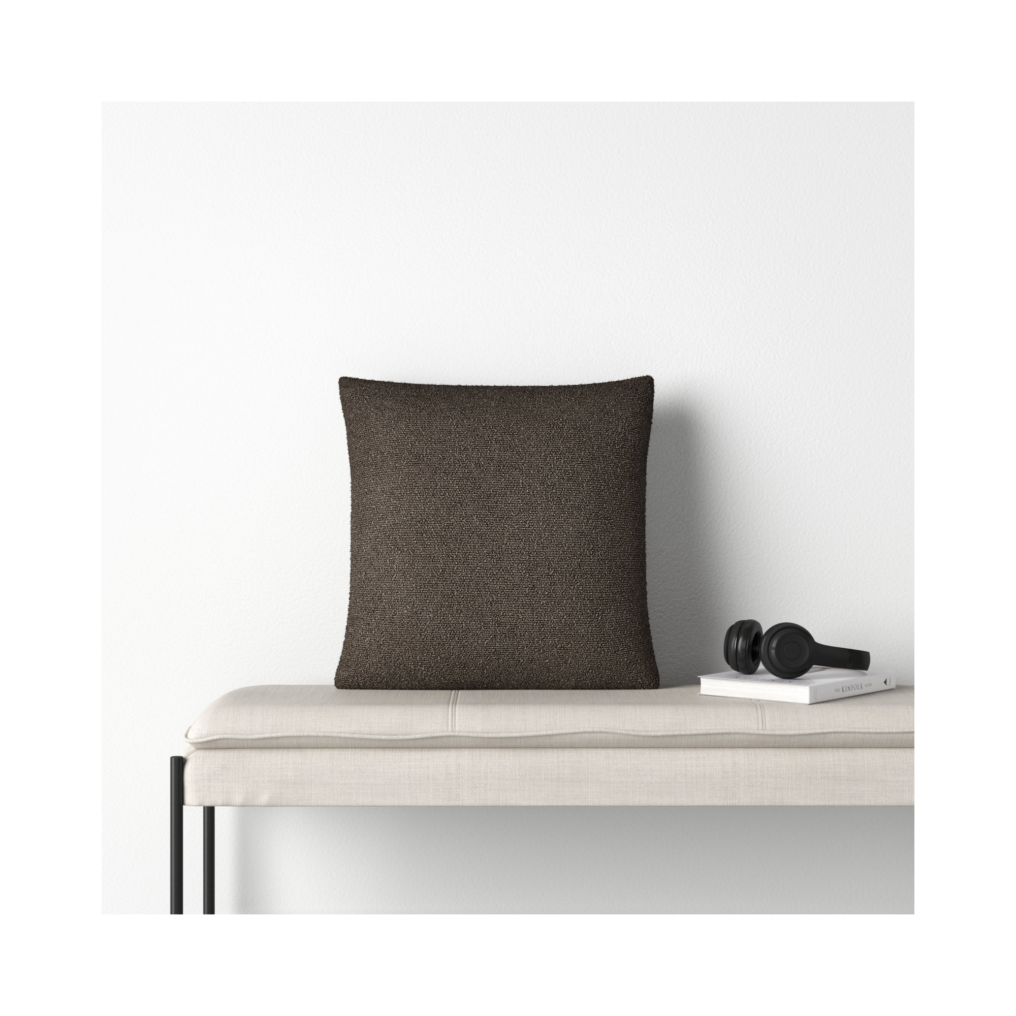 Amalfi Boucle Throw Pillow, Brown, 22" x 22", Pillow Cover Only - No Insert