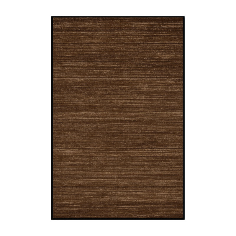 Machine Washable Solid Brown Area Rug, Rectangle 3' x 5'