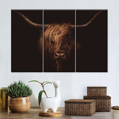 " Handsome Highland Cow " 3 - Pieces