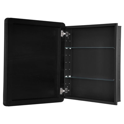 Medicine Cabinet, 24 x 30 inch, Medicine Cabinet for Bathroom with Mirror, Aluminum Frame Bathroom Wall Cabinet, 2-layer Adjustable Shelves, Recessed & Wall-mounted Installation