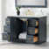Gazsi 48" Single Bathroom Vanity Set With Grain White Engineered Stone Countertop Without Mirror