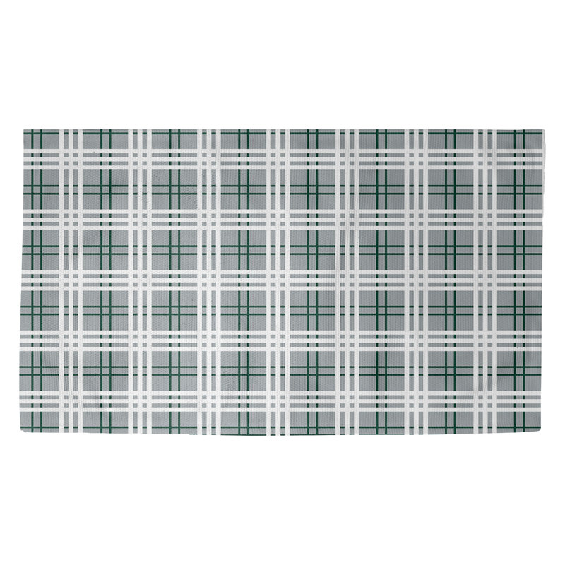 Carreaux de couleur vert/blanc/gris fait à la main Tapis décoratif, Rectangle 2 pi x 3 pi