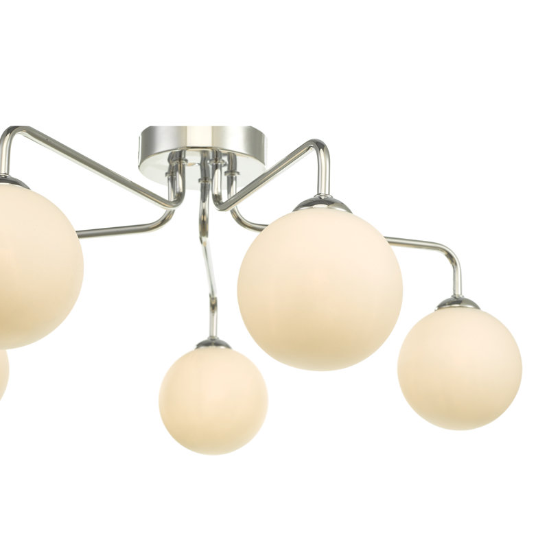 Flush Mount, Polished Chrome/Beige