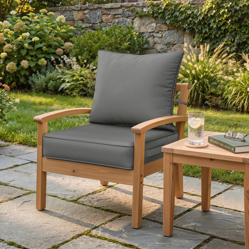 Ensemble de coussins de siège d'extérieur Wynee, 5", Jaune, 24" W x 24" D