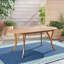 Table de salle à manger ovale en bois d'acacia de 70 pouces au fini teck, parfaite pour les réceptions et les repas en plein air-1099373606