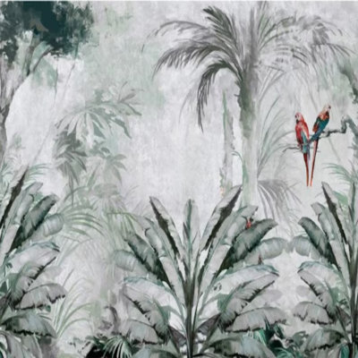 Tropical Mist With Scarlet Macaws
