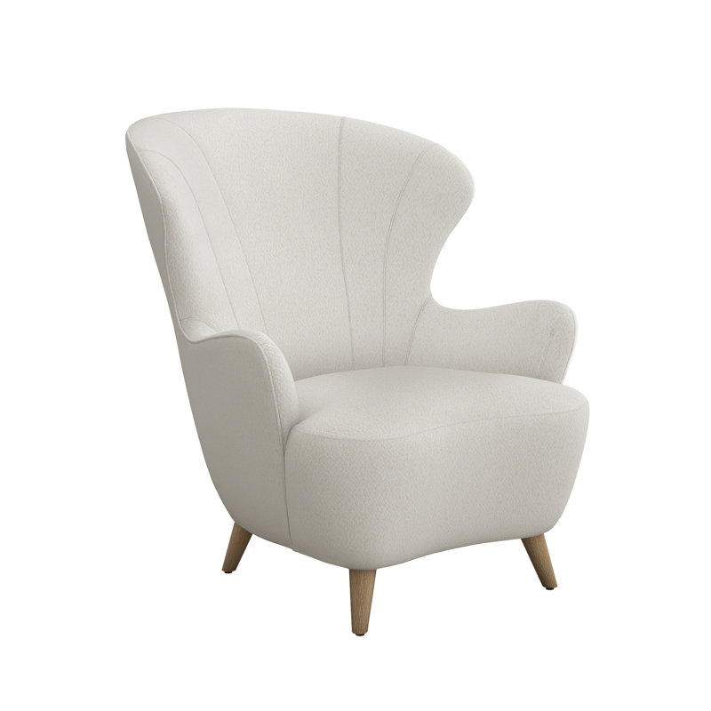 Ollie Wingback Chair, Icy Gray, Cameo 100% Polyester