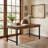 55.12'' W Manufactured Wood and Iron Executive Desk-1809753633
