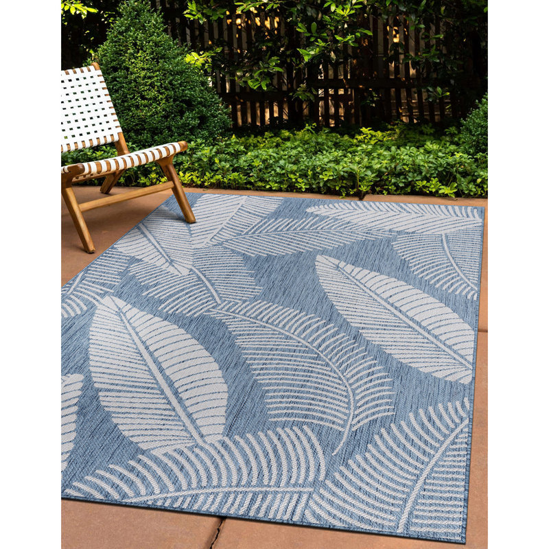 Tapis crème / bleu Demonte, Rectangle 5 pi x 7 pi