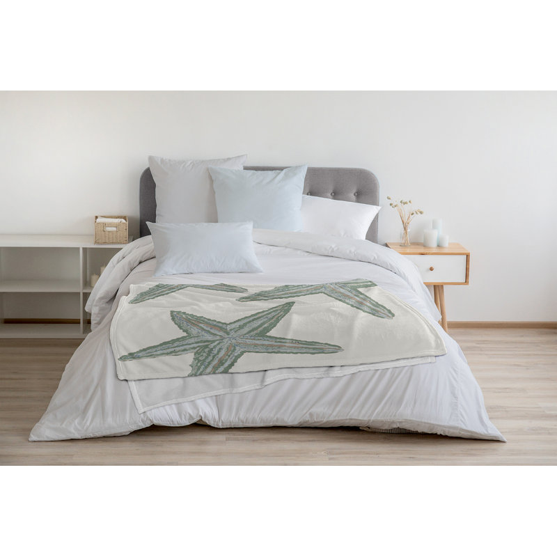 Starfish Constellation Summer Throw Blanket, 30" W x 39.75" L, Sage