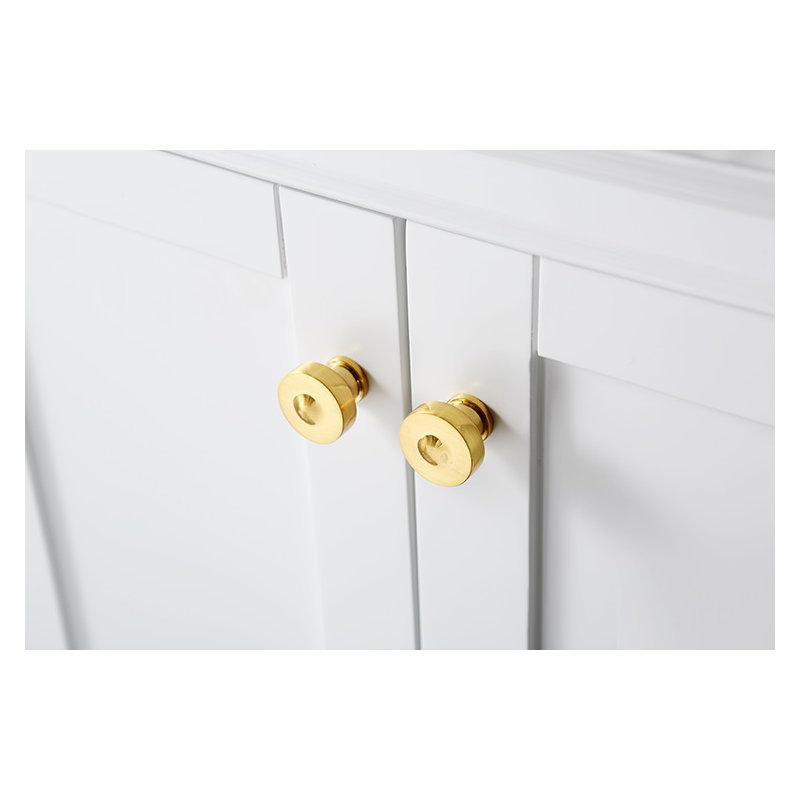 Audrey 60'' W Double Vanity, Gold, White, Carrara White