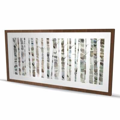 Watercolor Birch Tree Forest - Minimalist Framed Print