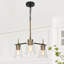 Lustre 3 lumières Spoutnik grappe noir et or
