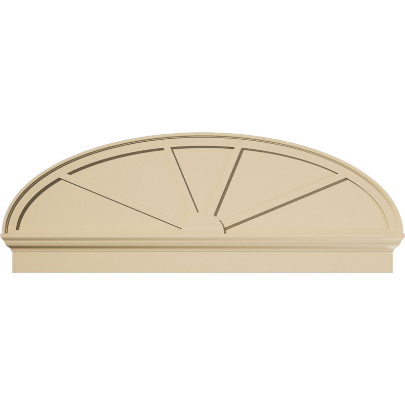 Fronton en uréthane Elliptical Signature, brun clair apprêté, 58 po x 21,375 po x 2,75 po, Combinaison, 4 rayons