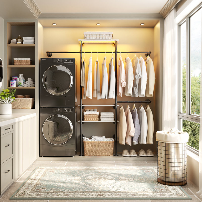 87'' Pipe Clothing Rack, White