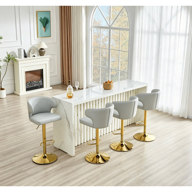 Chaise de bar rotative moderne réglable 4 pièces