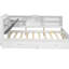 Lit plateforme double en bois avec tête de lit, tablettes et 2 tiroirs-121110612
