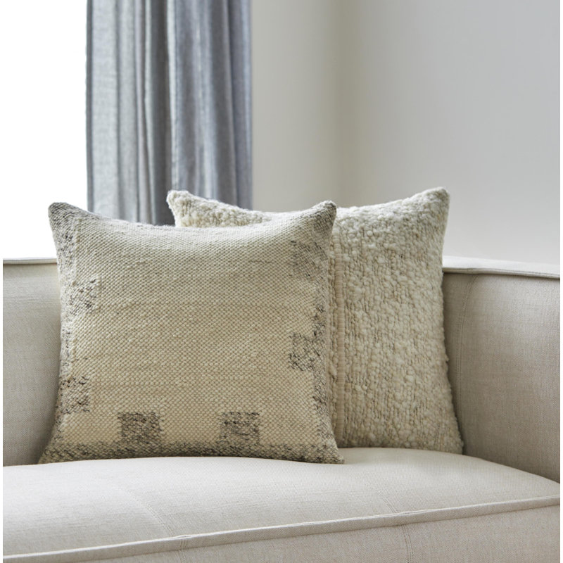 Dia Cotton/Wool Throw Pillow, Polyester/Polyfill, 18" x 18"