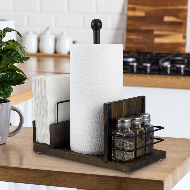 Countertop Freestanding Paper Towel Holder with Weighted Base Suction Cups Latitude Run