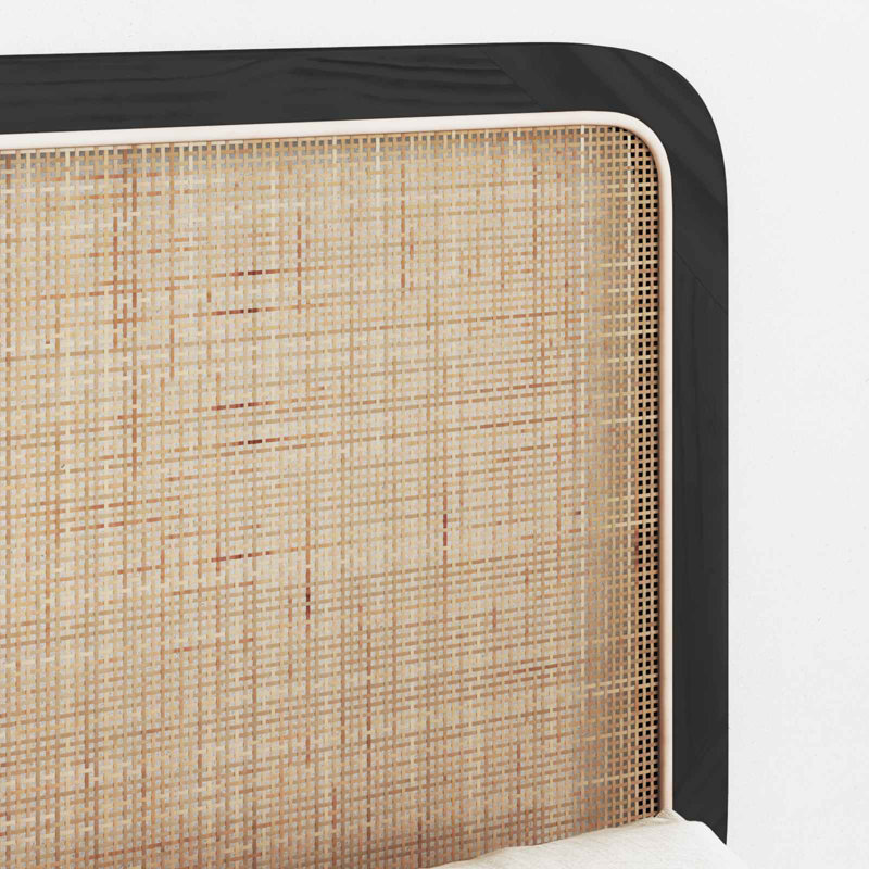 Solid Wood Headboard, 100 x 200cm, Black