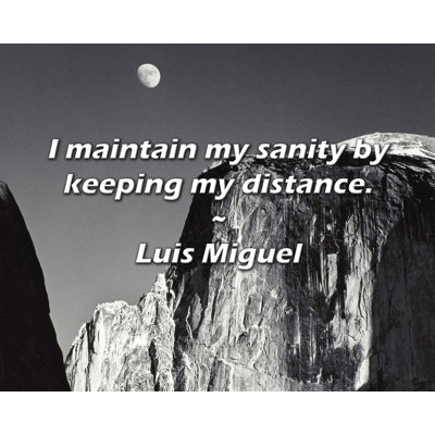 Artsy Quote "I maintain my sanity by keeping my distance." By Luis Miguel Gallery Wrapped Canvas