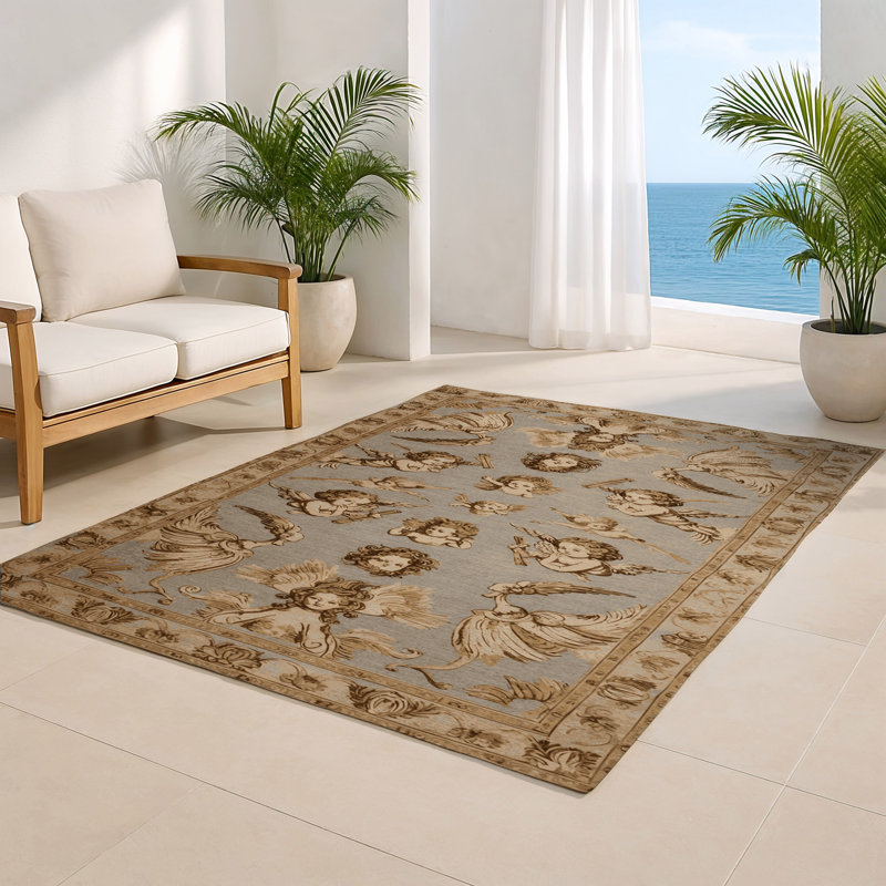 Tapis d'intérieur et d'extérieur brun français, Rectangulaire 2 pi x 3 pi